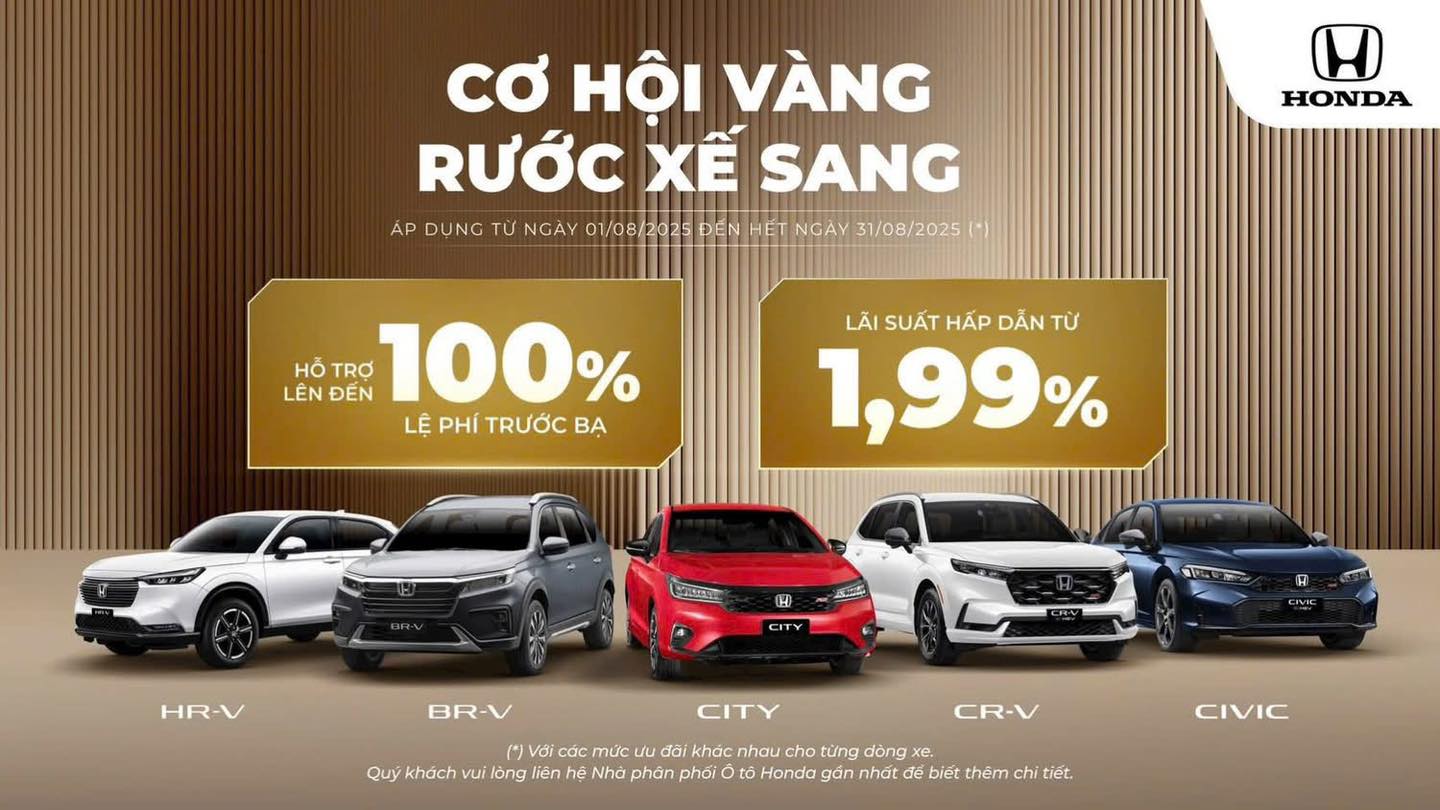 Chương trình ưu đãi và khuyến mãi Honda Ô tô Bình Dương tháng 80-2025