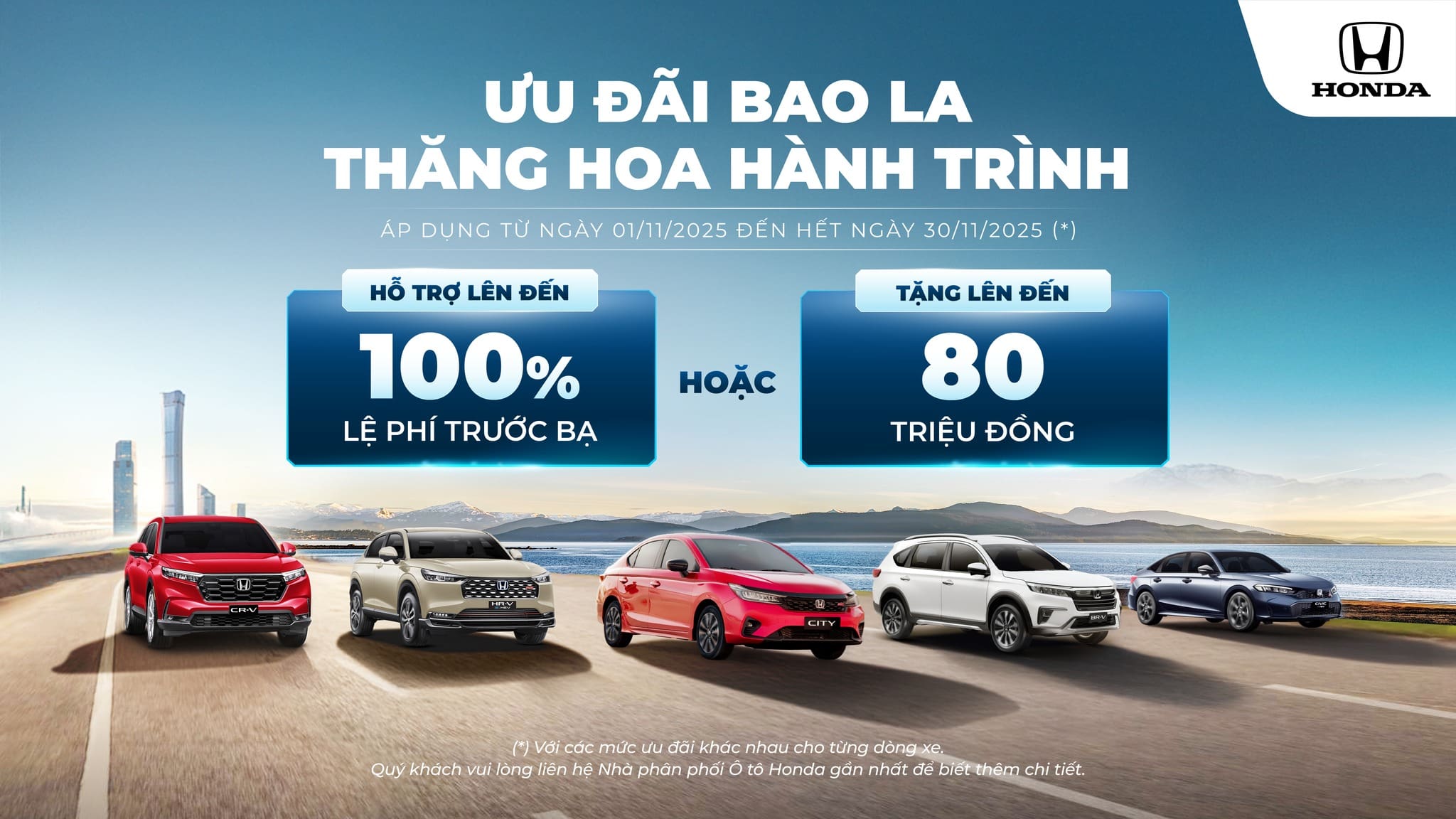 Honda Ô tô Bình Dương khuyến mãi hấp dẫn tháng 11 – 2025 
